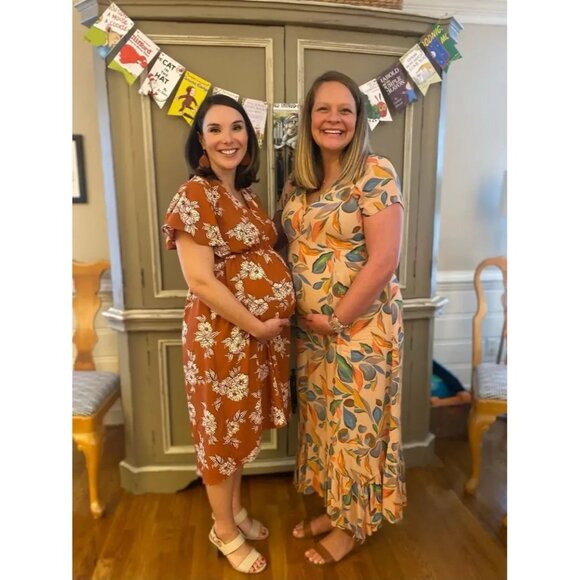 Rachel Pally Crepe Joline Orange floral Maternity Dress Size S - Picture 11 of 13